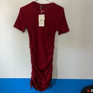 Zara cinched dress NWT